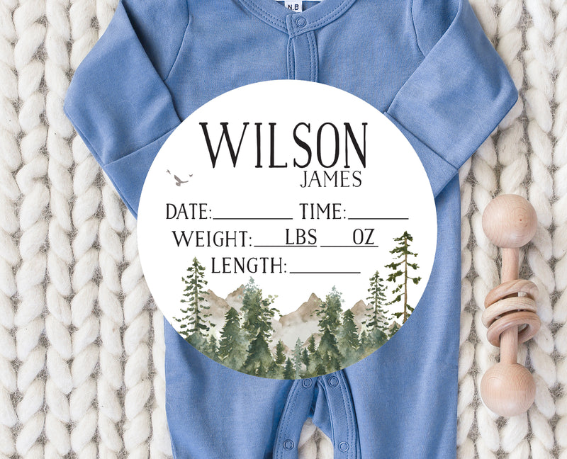 Mountain Round Birth Stat Sign