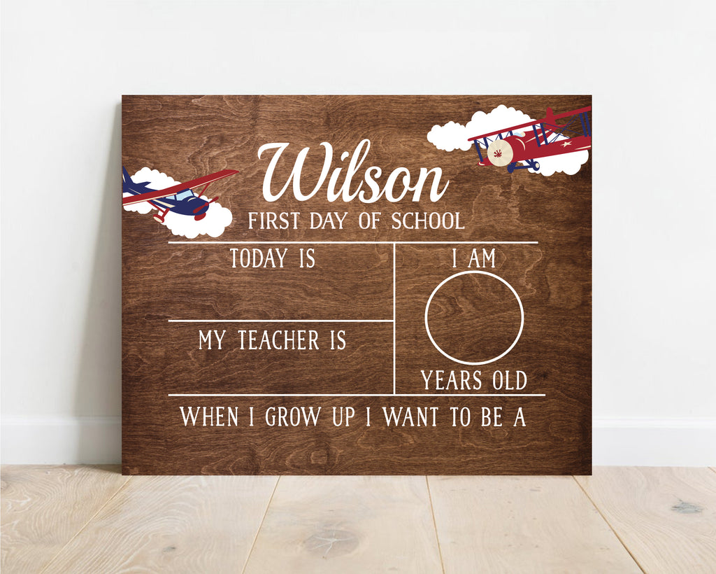 Airplane Personalized School Sign