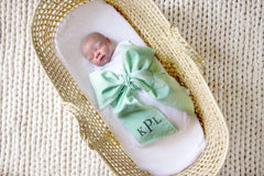 Embroidered Seersucker Swaddle