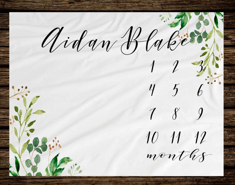 Greenery Milestone Blanket