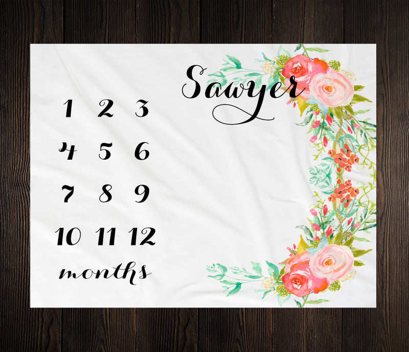 Girl Milestone Blanket