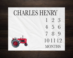 Farm Tractor Milestone Blanket Month Blanket Baby Growth Tracker Soft Fleece Blanket Baby Shower Gift Newborn Boy Blanket Watch Me Grow