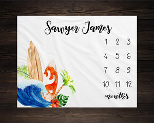 Surfer Milestone Blanket