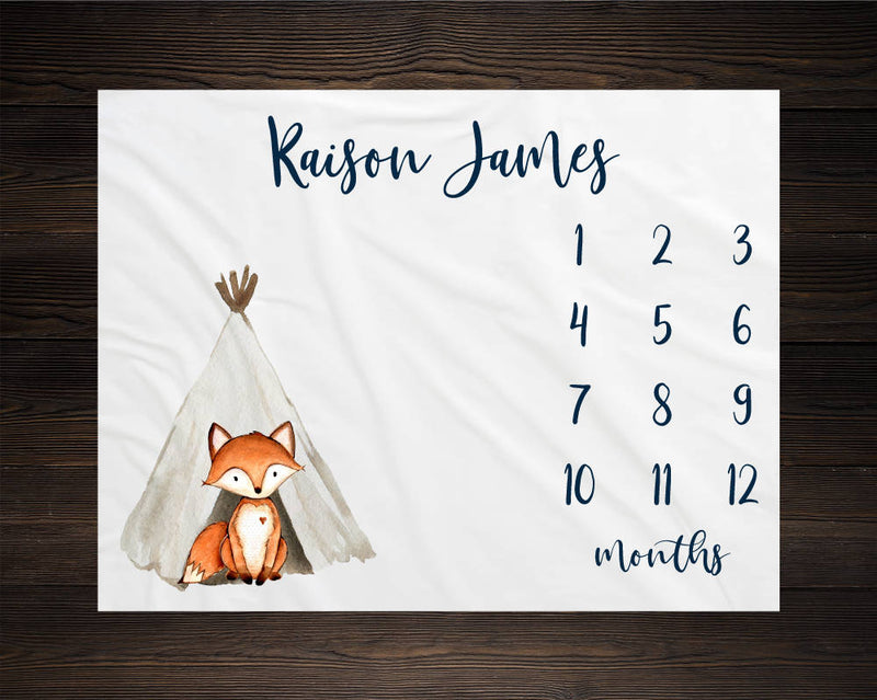 Fox Milestone Blanket