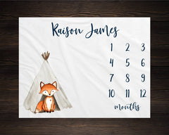 Fox Milestone Blanket