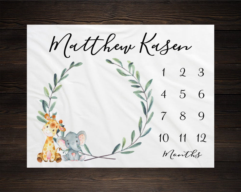 Safari Animal Milestone Blanket