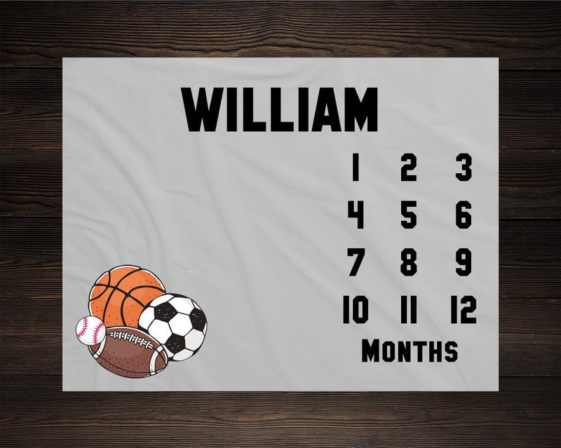 Sports Boy Milestone Blanket