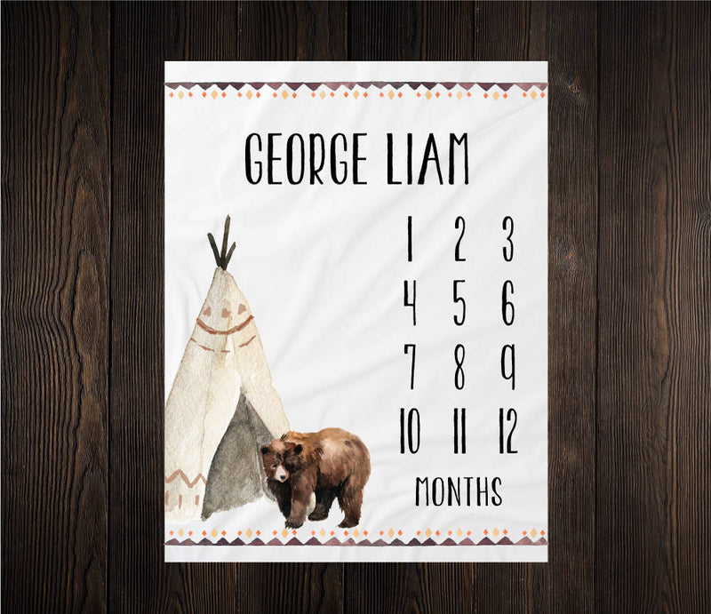 Bear Milestone Blanket