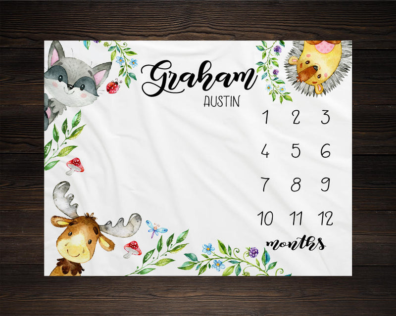 Woodland Milestone Blanket
