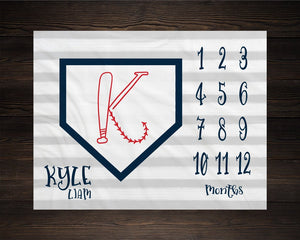 Baseball Boy Milestone Blanket