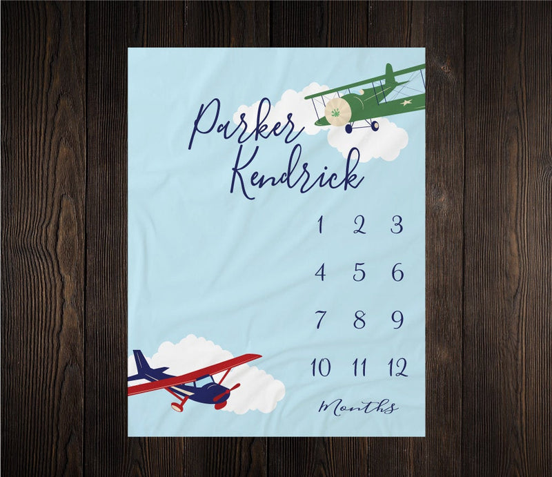 Airplanes Milestone Blanket