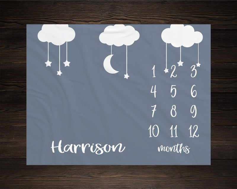 Moon and Stars Milestone Blanket