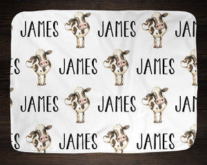 Personalized Cow Swaddle