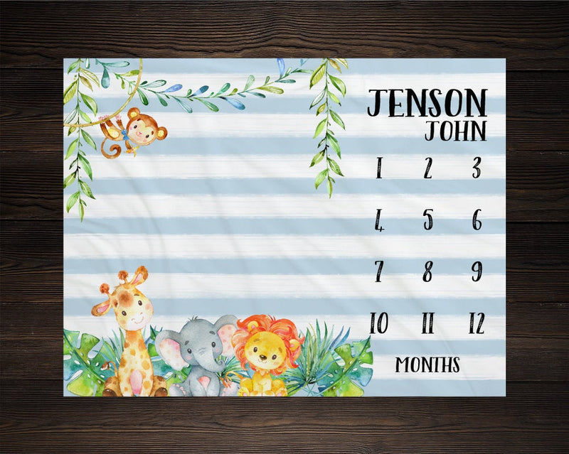 Safari Boy Milestone Blanket
