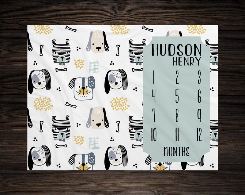 Puppy Dog Milestone Blanket