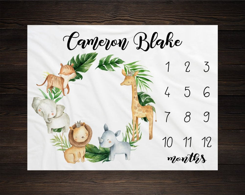 Safari Milestone Blanket
