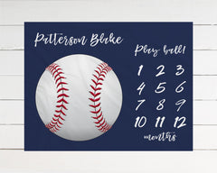 Baseball Boy Milestone Blanket