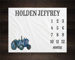 Vintage Tractor Milestone Blanket
