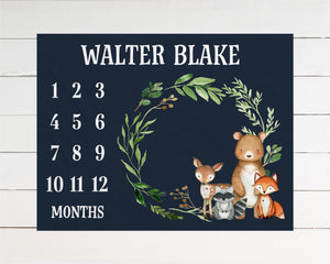 Woodland Boy Milestone Blanket