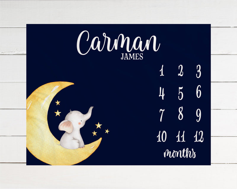 Elephant Milestone Blanket