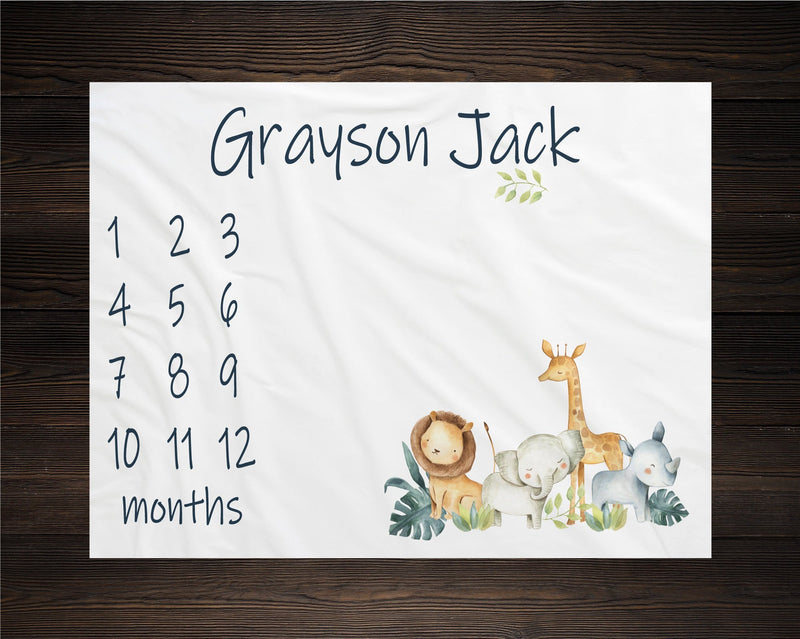 Safari Milestone Blanket