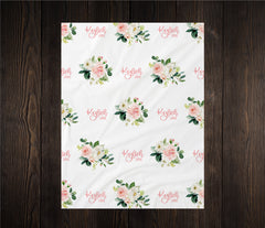 Personalized Floral Swaddle