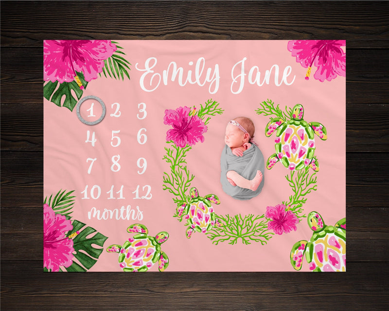 Sea Turtle Milestone Blanket