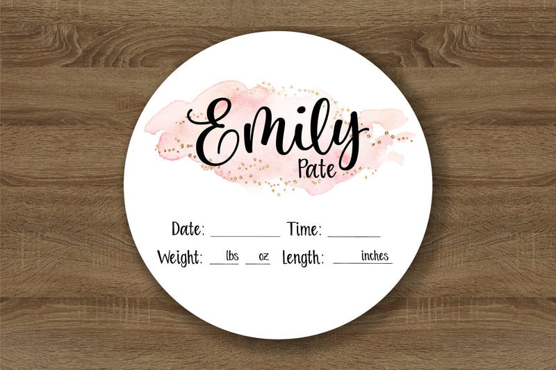 Pink Splash Birth Stat Sign