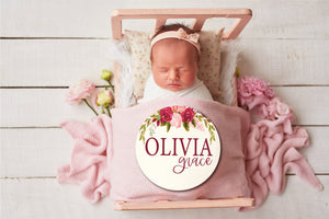 Floral Baby Name Sign
