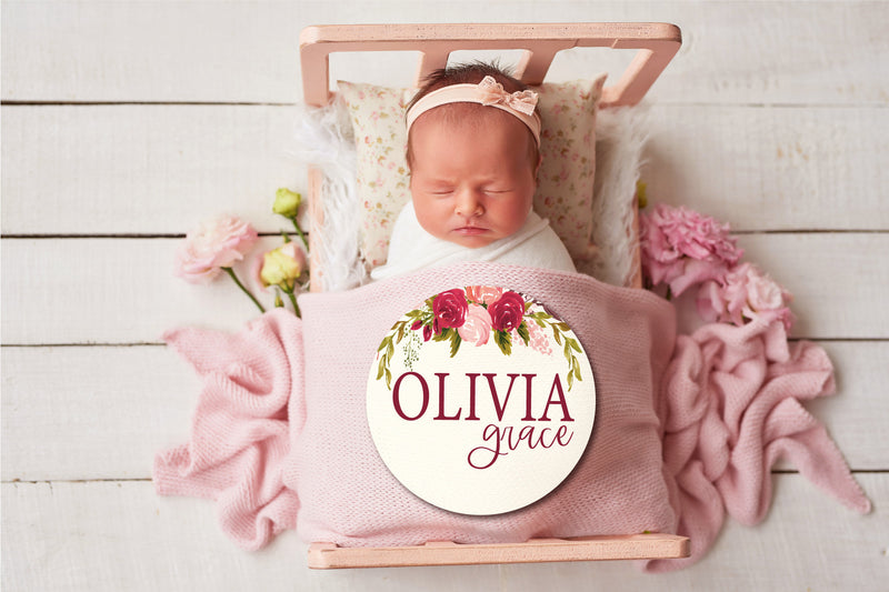 Floral Baby Name Sign