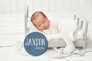 Round Wood Baby Name Sign