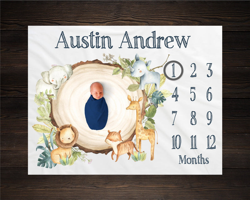 Safari Boy Milestone Blanket
