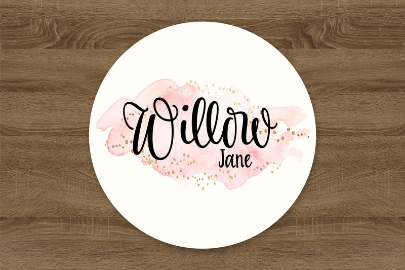 Round Wood Baby Name Sign