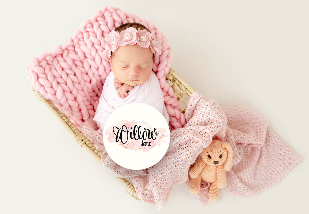 Round Wood Baby Name Sign