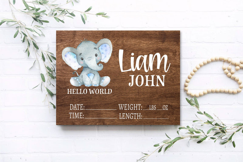 Elephant Birth Stat Sign