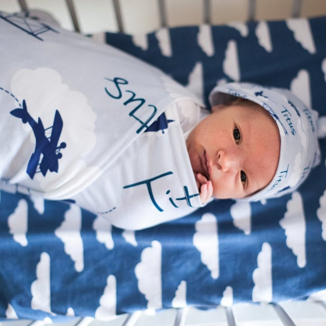 Personalized Airplane Swaddle