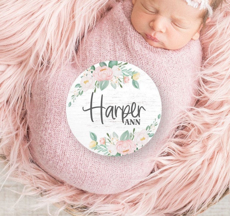 Floral Baby Girl Name Sign