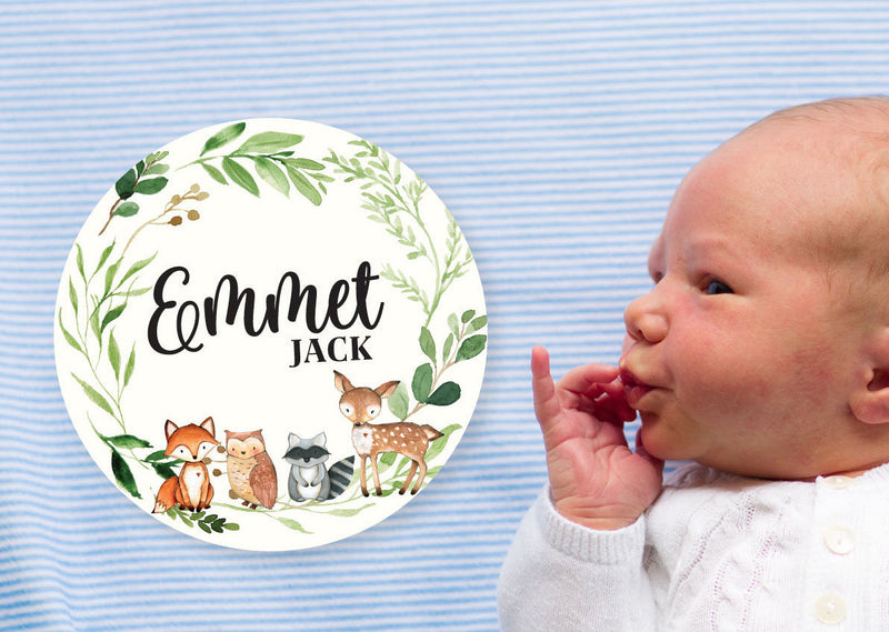Woodland Baby Name Sign