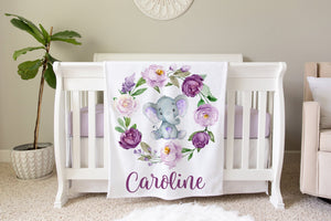 Floral Elephant Blanket