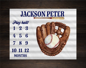 Baseball Boy Milestone Blanket