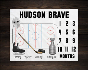 Hockey Boy Milestone Blanket