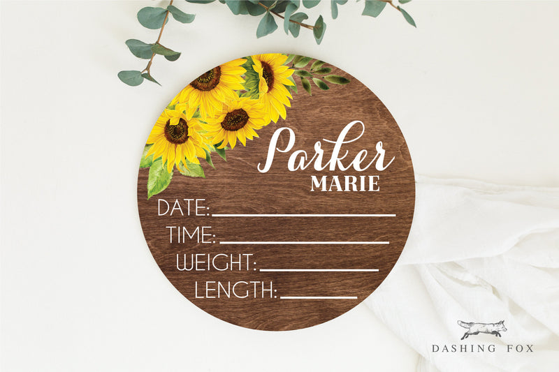 Sunflower Birth Stat Sign