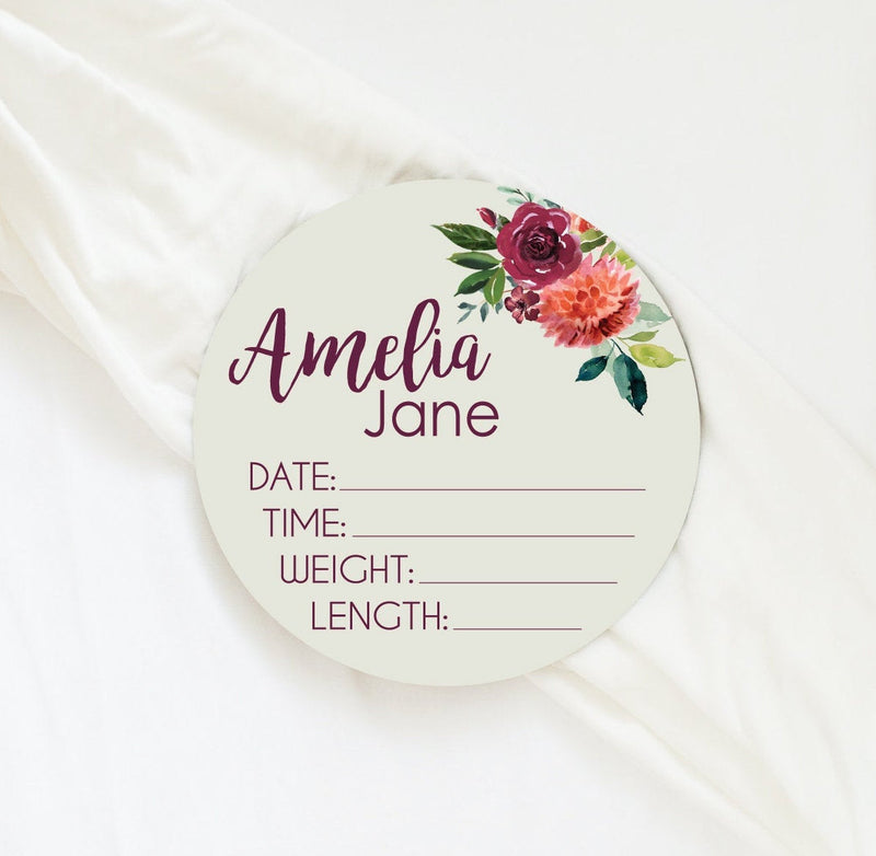 Floral Birth Stat Sign