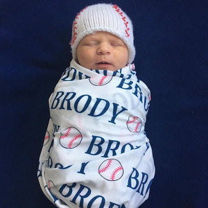 Personalized Baseball Swaddle