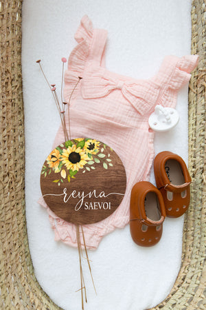 Sunflower Baby Girl Name Sign