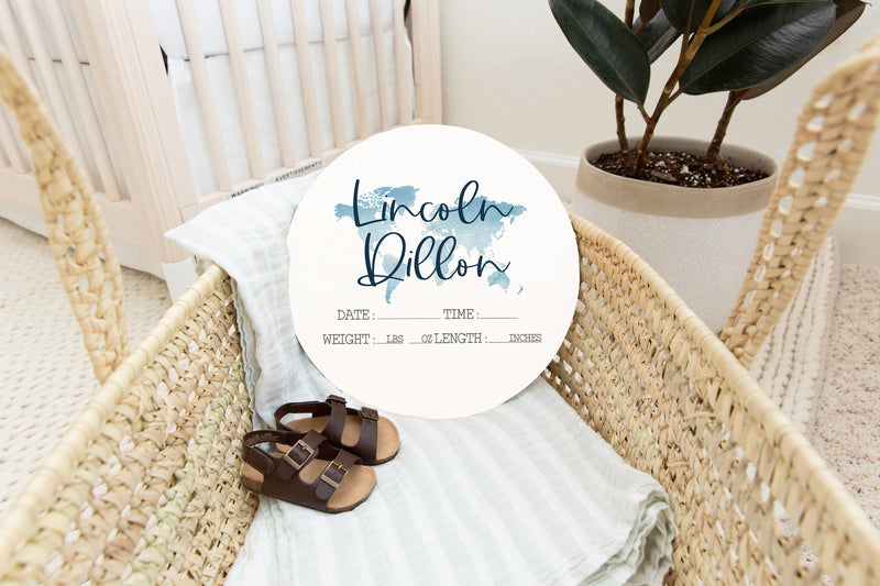 World Map Birth Stat Sign