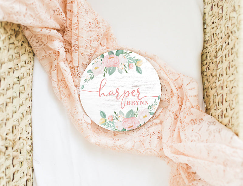 Floral Baby Name Sign