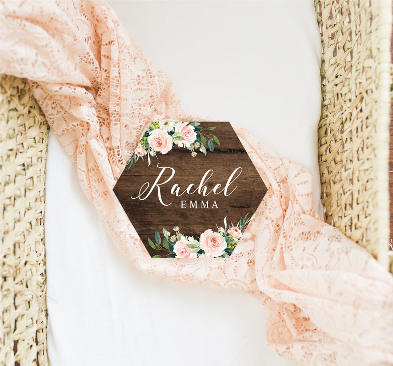 Hexagon Wood Sign Baby Name Sign Wooden Personalized Name Newborn Announcement Custom Nursery Sign Decor Hello World Fresh 48