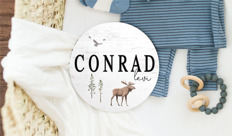 Moose Baby Name Sign