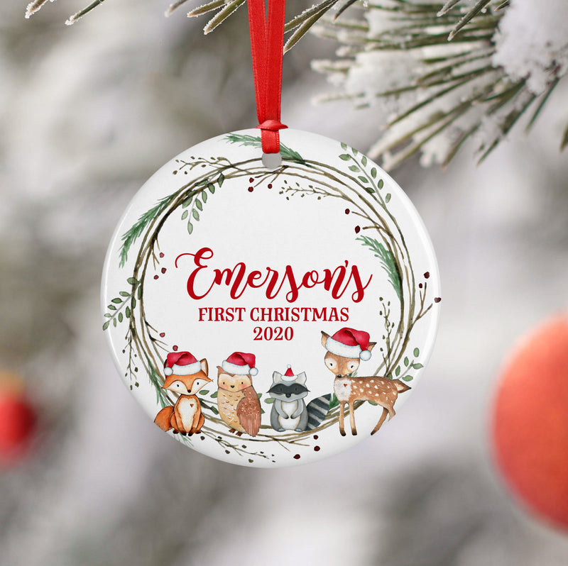 Woodland Baby First Christmas Ornament